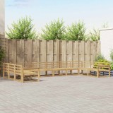 vidaXL Set de canapele de exterior 10 pcs Alb Lemn Solid de Acacia 3387093