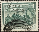 Guyana Britanică &ndash; Grădinile Botanice din Georgetown, 2 cenți, Regina Elisabeta a II-a (cca. 1954&ndash;1963)
