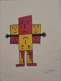 Cumpara ieftin Tablou / Lucrare Eugen Ionescu / Ionesco, tehnică mixtă, 40 x 30 cm fara rama, Abstract, Acrilic, Realism