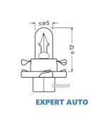 Bec bord bx8.4d soclu portocaliu 12v 1.1w set 10 buc osram UNIVERSAL Universal #6, Array