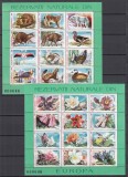 ROMANIA 1987 LP 1187 REZERVATII NATURALE DIN EUROPA SET DOUA BLOCURI STARE MNH