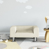Canapea pentru copii, crem, 50x40x26,5 cm, catifea GartenMobel Dekor, vidaXL