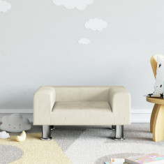 Canapea pentru copii, crem, 50x40x26,5 cm, catifea GartenMobel Dekor