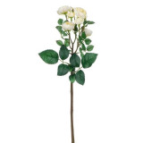 Fir floare trandafir decorativa,plastic,alb,40 cm, Oem