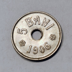 moneda 5 bani 1906 j unc