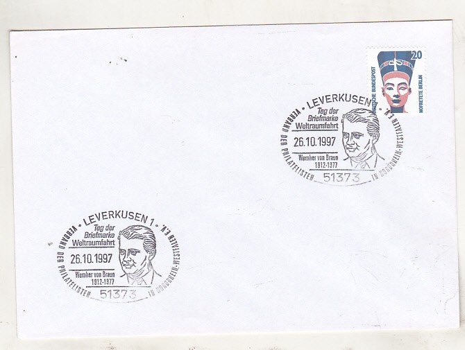 bnk fil Germania RFG - plic stampila ocazionala Werner von Braun 1997