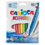 Set 12 carioci colorate, functie dubla, acuarele, varf tip pensula