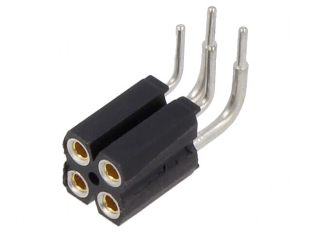 Soclu pini mamă 4 pini 90&deg; 2,54mm THT 2x2