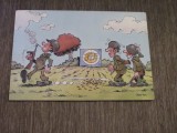 Carte Poștală Comică Vintage Franța - Soldați la Antrenament , Umor Militar, Necirculata, Printata
