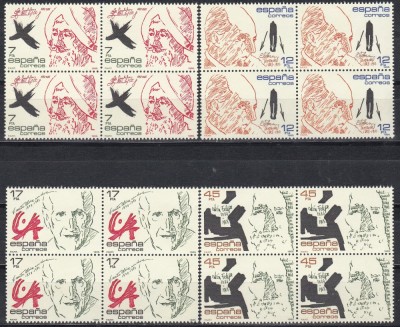 Spania 1985 - Personalități, Bloc de 4, MNH foto