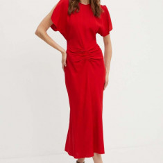 Victoria Beckham rochie culoarea rosu, maxi, drept, 1324WDR005227A