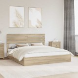Cumpara ieftin Pat cu storage Stejar Sonoma 180 x 200 cm Lemn prelucrat
