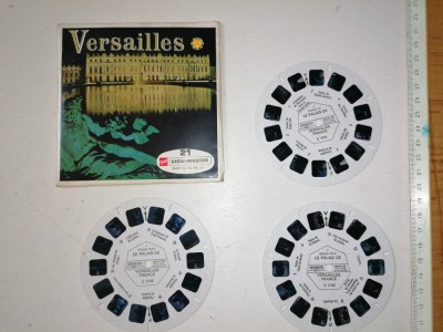 LOT 9 DIAPOZITIVE CURCULARE 3D VIEW MASTER -VERSAILLES /TURNUL EIFFEL /PARIS foto