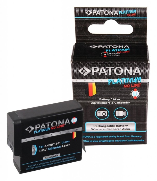 Acumulator /Baterie Patona Platinum pentru GoPro Hero 8 AHDBT-801 Hero 7 AHDBT-701 Hero 6 Hero 5 AHDBT-501
