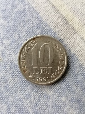 Moneda Rom&amp;acirc;nia 10 lei 1991 foto