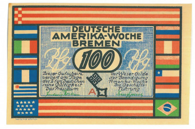 51 - Jeton GERMANIA - 100 Pfenning - 1923 UNC ( 11 / 7,5 cm ) foto