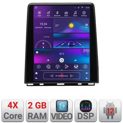 Navigatie Renault Clio 5 high Edonav Tesla Qled 9.7&quot;,Quad core,2Gb RAM,32Gb Hdd,DSP,Carplay,Android Auto,Bluetooth CarStore Technology