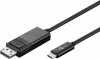 Cablu Goobay USB-C la DisplayPort 4K, 1.2m, Negru, Tata-Tata, Transfer Video UHD, Compatibil PC/Mac, Plug &amp; Play