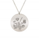 Flora - Colier personalizat buchet flori banut din argint 925, Bijubox