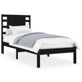 Cumpara ieftin Cadru de pat, 100x200 cm, negru, lemn masiv de pin