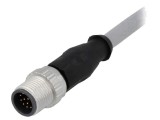Conector HARTING M12 mufă tată 12 pini drept cablu 10m PVC