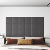 Panouri perete 12 buc. gri, 30x30 cm, piele ecologică, 1,08 m&sup2;