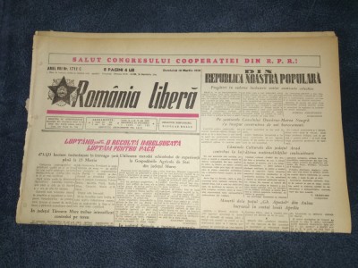 ZIARUL ROMANIA LIBERA 19 MARTIE 1950 foto
