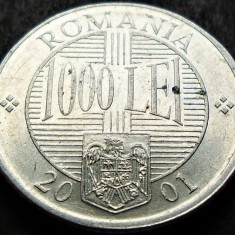 Moneda 1000 LEI - ROMANIA, anul 2001 * cod 1616