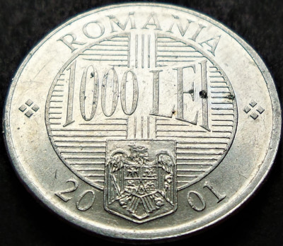 Moneda 1000 LEI - ROMANIA, anul 2001 * cod 1616 foto