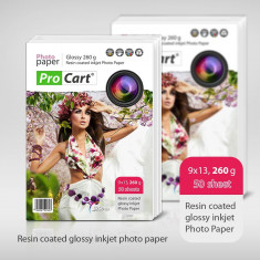 Hartie FOTO glossy resin coated 260gr 9x13 top 50 coli foto