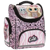 Ghiozdan ergonomic pentru scoala, fetite, Derform, 3 compartimente, model fetita Cute TEMBBF10
