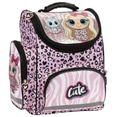 Ghiozdan ergonomic pentru scoala, fetite, Derform, 3 compartimente, model fetita Cute TEMBBF10 foto
