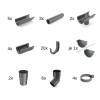 Set Complet Jgheaburi 10m Grafit, Sistem Drenaj Acoperiș