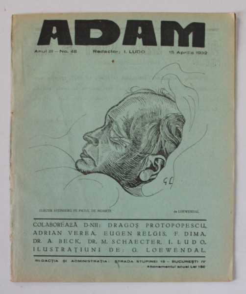 ADAM , REVISTA , redactor I. LUDO , NR. 48 , 1932