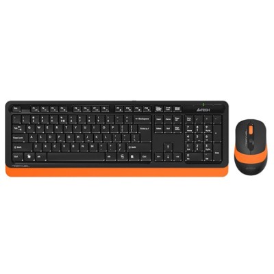 Kit tastatura si mouse wireless A4Tech, Negru/Portocaliu foto