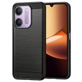 Husa Protectie Carbon Silicone Asteroid GSM Xiaomi Redmi 17C 5G Negru Antisoc
