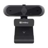 Camera web Sandberg, Full HD, 1080p, USB, microfon stereo, indicator LED, Negru