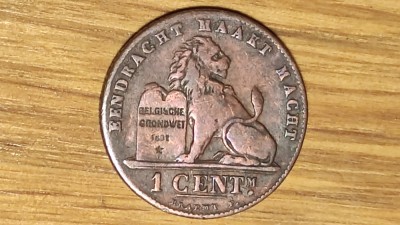 Belgia - raritate flamanda - 1 centime 1894 - foarte greu de gasit, impecabila! foto