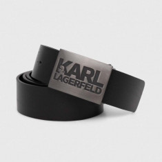 Karl Lagerfeld curea de piele bărbați, culoarea negru 542437.815300