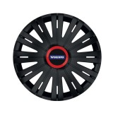 Cumpara ieftin Set 4 Capace Roti pentru Volvo, model Active Black Cu Inel Rosu, R16