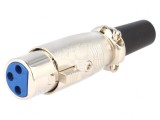 Mufă XLR 3-Pin Mamă Dreaptă pe Cablu