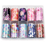 Cumpara ieftin Set Folii Transfer LUXORISE Flower Scent, 10 buc, LUXORISE Nail Art