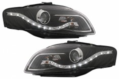 Faruri LED DRL Audi A4 B7 (11.2004-03.2008) DAYLIGHT Negru Performance AutoTuning
