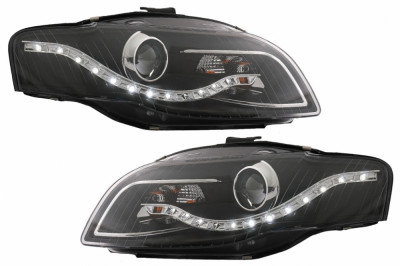 Faruri LED DRL compatibil cu Audi A4 B7 (11.2004-03.2008) DAYLIGHT Negru SWA08ELGXB foto