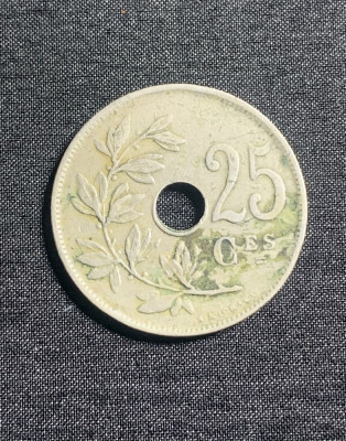 Moneda 25 centimes 1923 Belgia foto