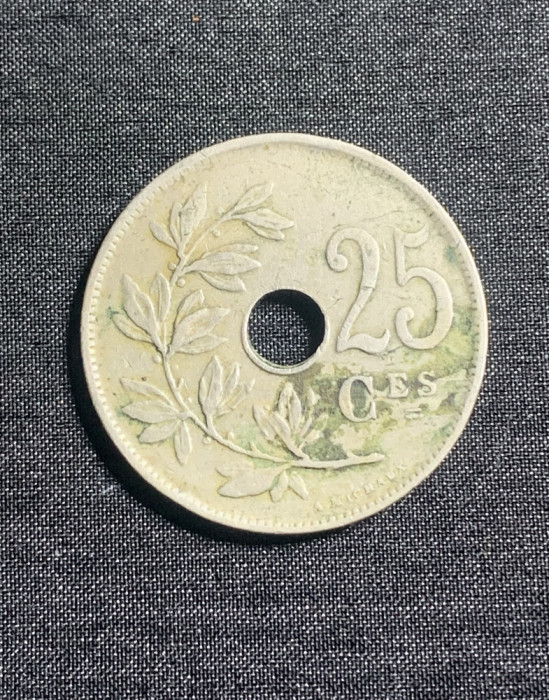 Moneda 25 centimes 1923 Belgia