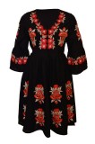 Rochie dama casual RD2, negru , marimea L, Bumbac