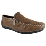 Mocasini Barbati, maro, model cu nervuri si fermoar - Corner - 41