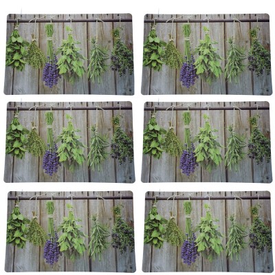 Set suport farfurie pentru servirea mesei, model Pufo Plants, 6 bucati foto
