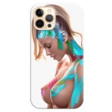 Husa compatibila cu Apple iPhone 13 Pro Max model Color Party, Silicon, TPU, Viceversa, Transparent, Carcasa